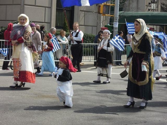 Marching In The Greek Independence Day Parade - Dora Sislian Themelis Art